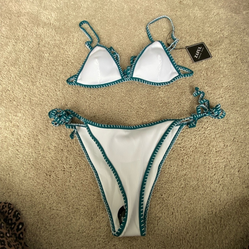 Zaful white and blue bikini, NWT.